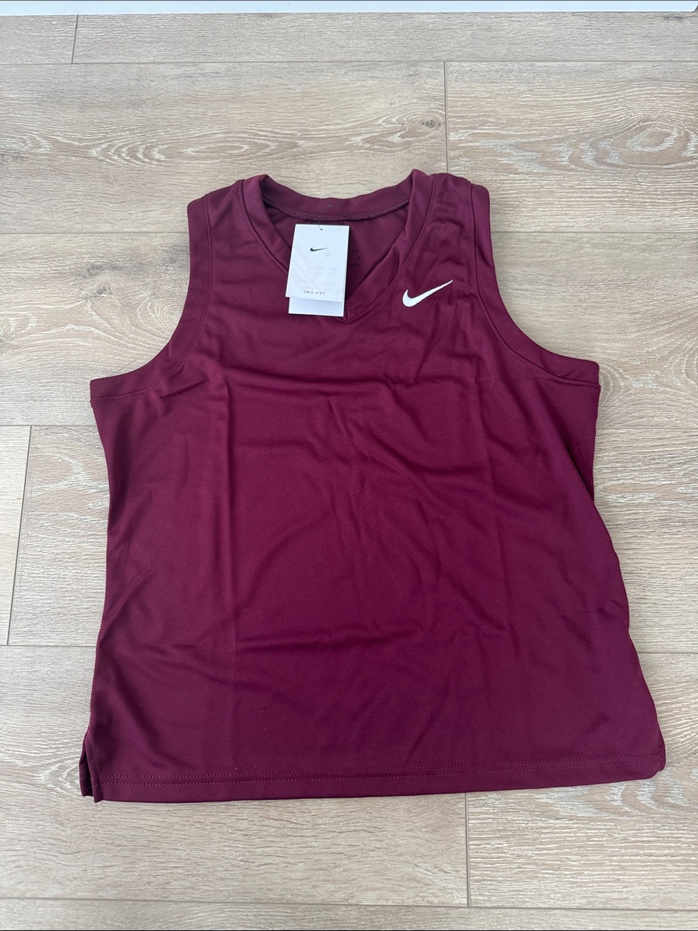 Nike Women's Burgundy Tank Top with‎ White Swoosh lacrosse collection 🥍